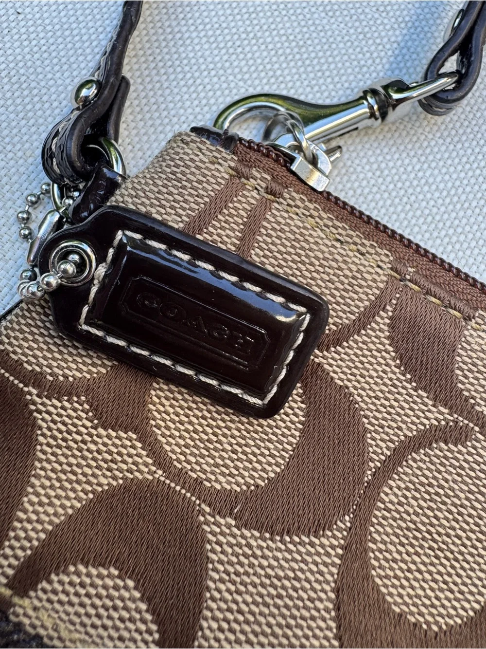 COACH Signature Canvas Wristlet and Purple Small Wallet Bundle